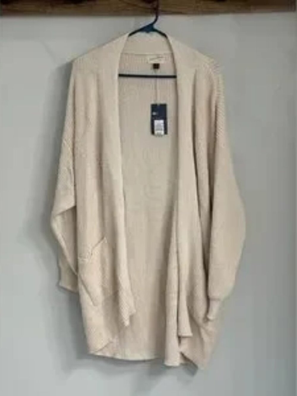 Women's Beige Open-Front Cardigan